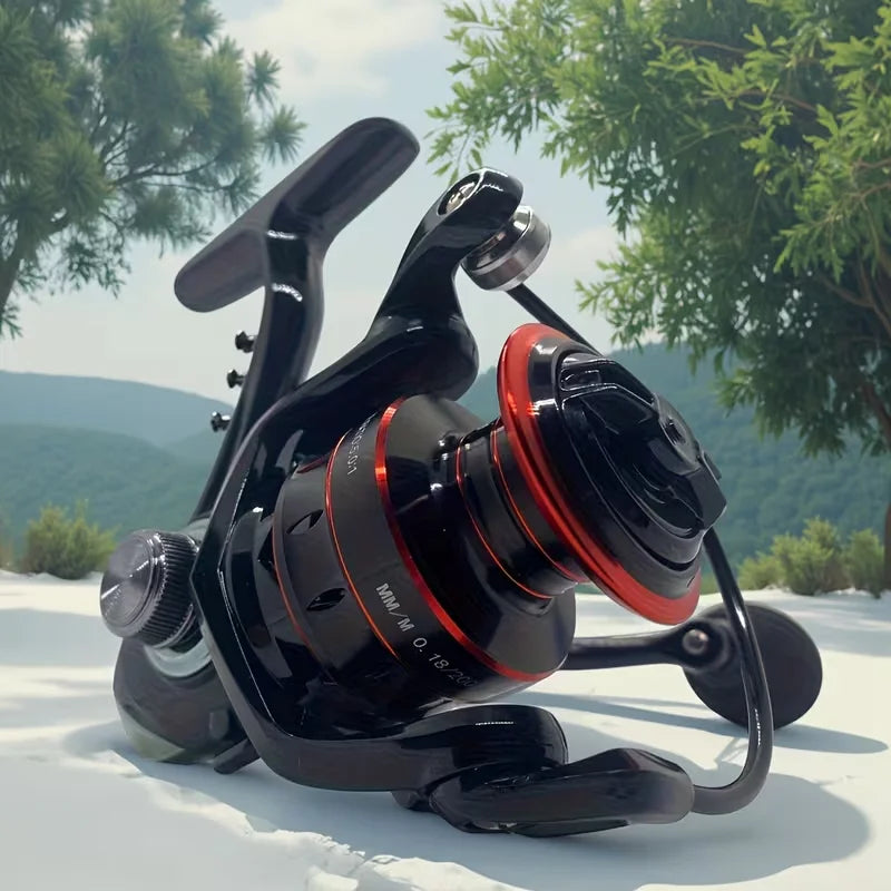 Rotating Fishing Reel With Gear Ratio And Multiple Ball Bearings