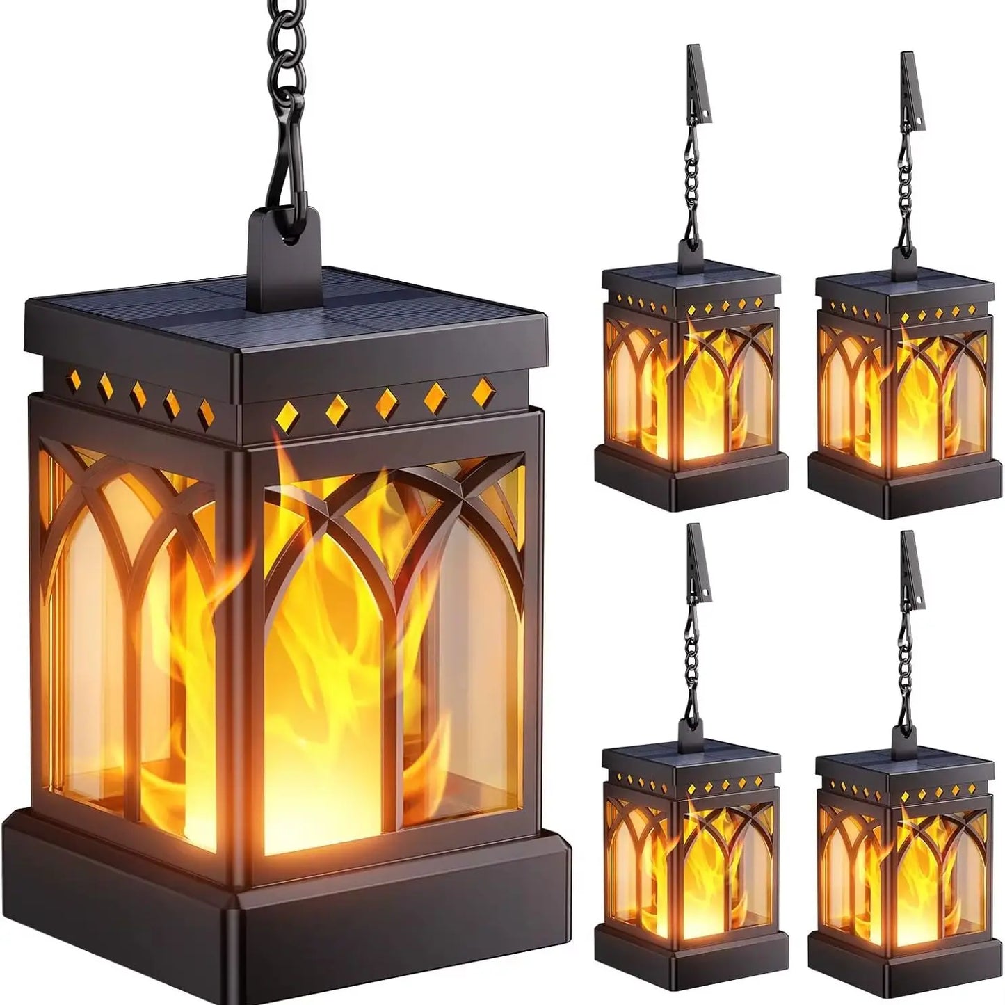 Solar Lanterns Outdoor Waterproof Two Modes Auto On Off LED Lanterns