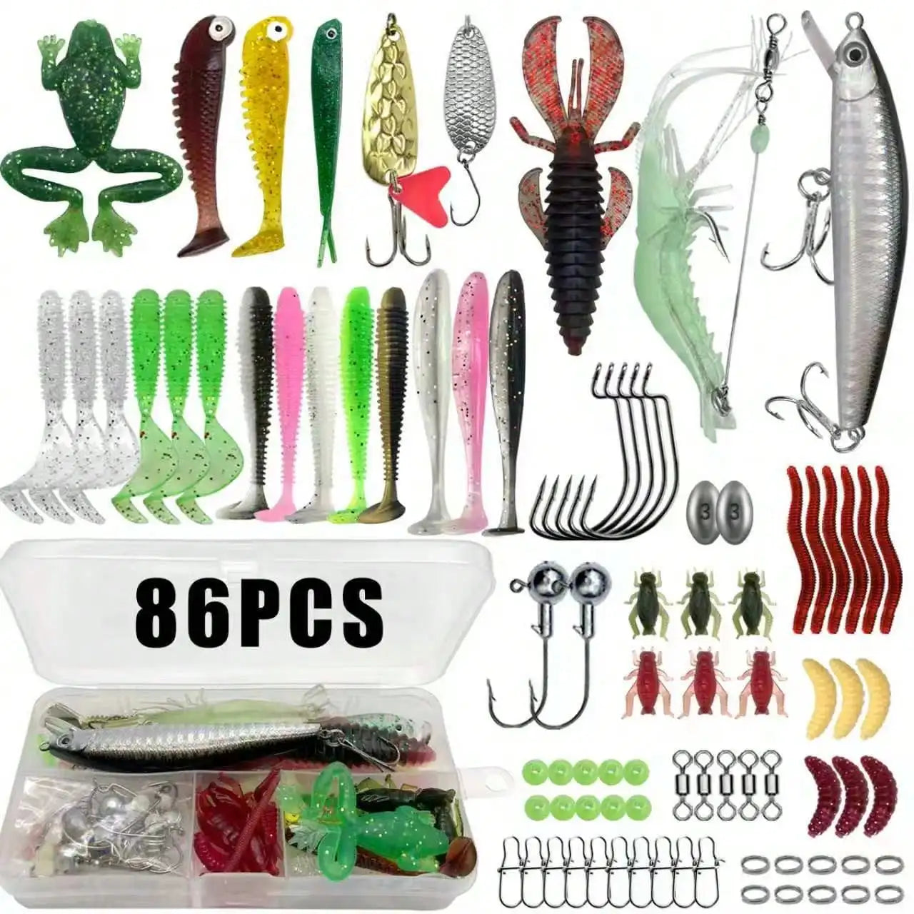 Multi Bait Fishing Tackle Set For Trout Perch Bass