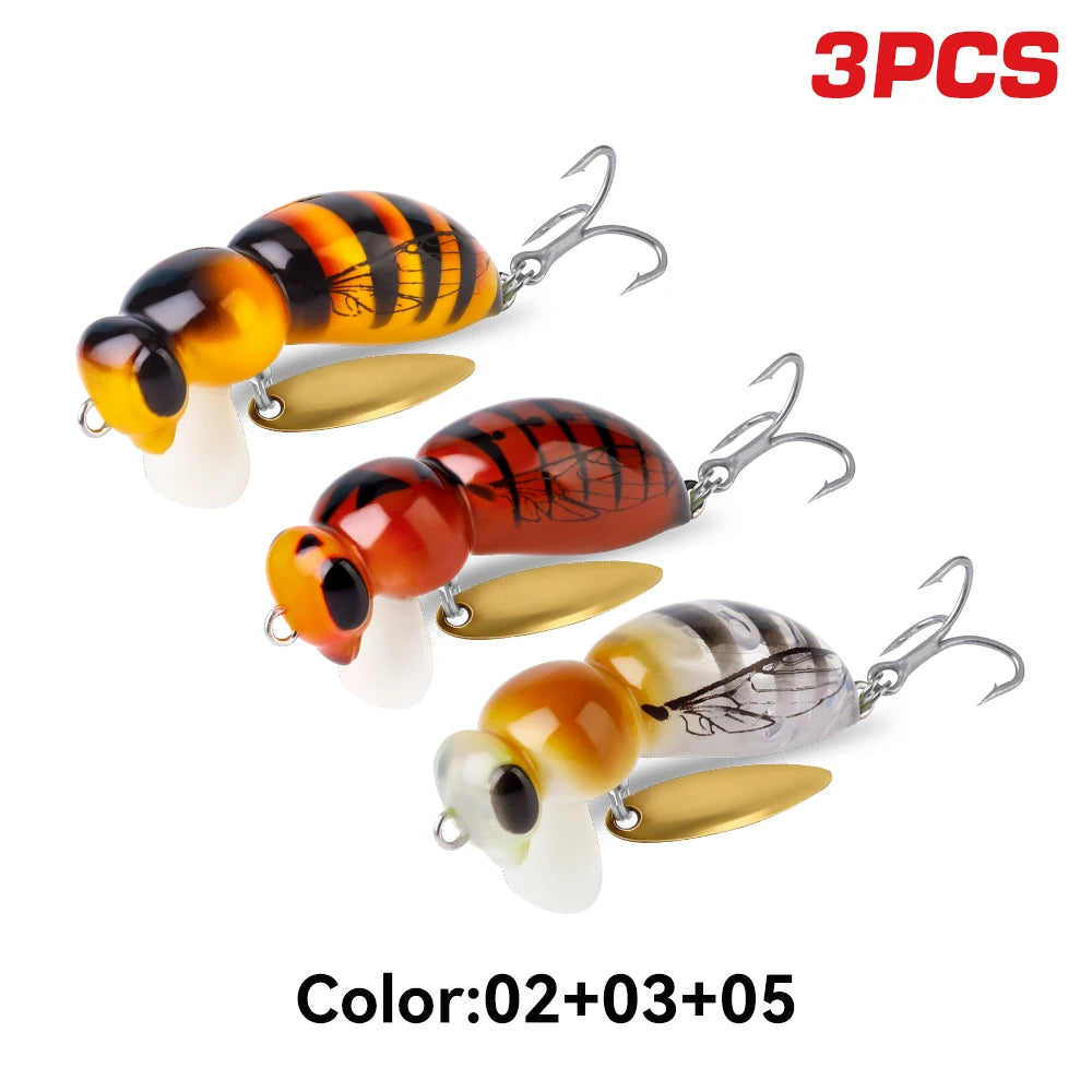 Kingdom Wasp Minnow Lure Floating Wobblers With Spinner