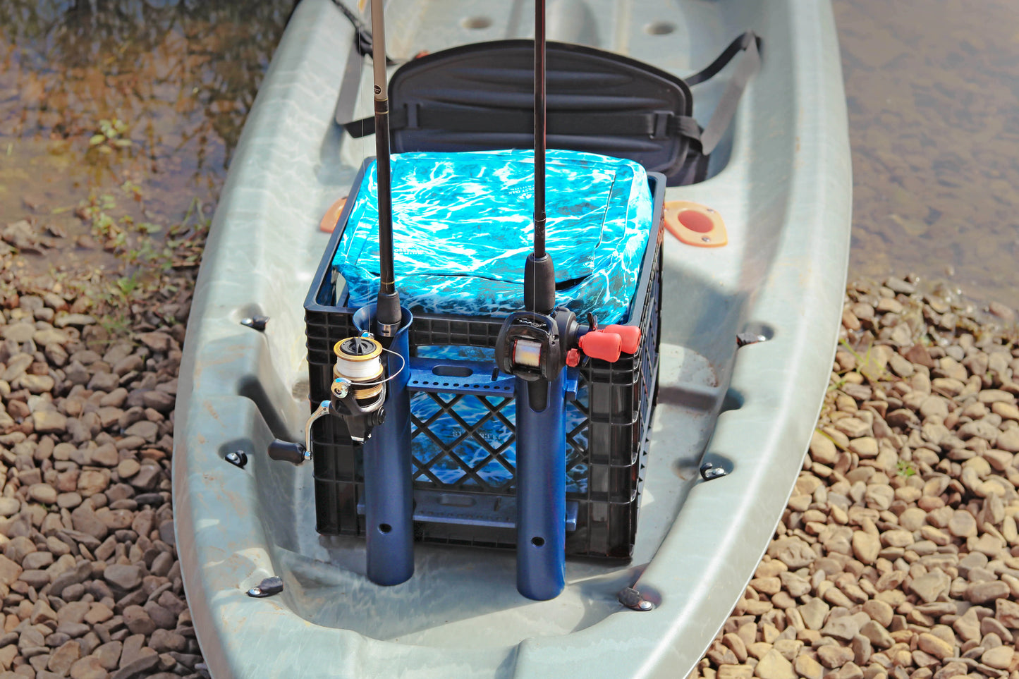 Kayak Storage Crate With Dry Bag Rod Holder Gear Kit
