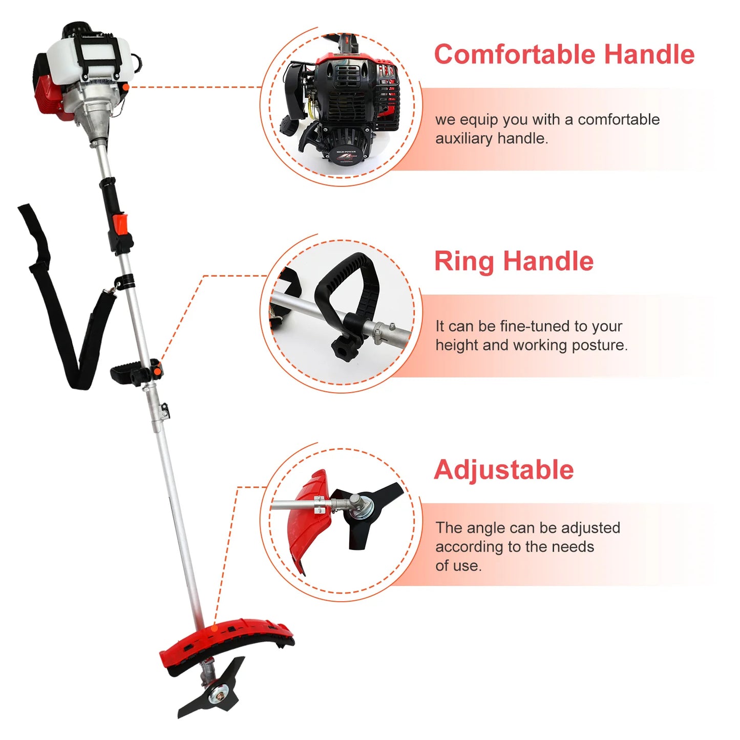 Gas Weed Eater 31cc 4 Stroke Trimmer With Straight Shaft