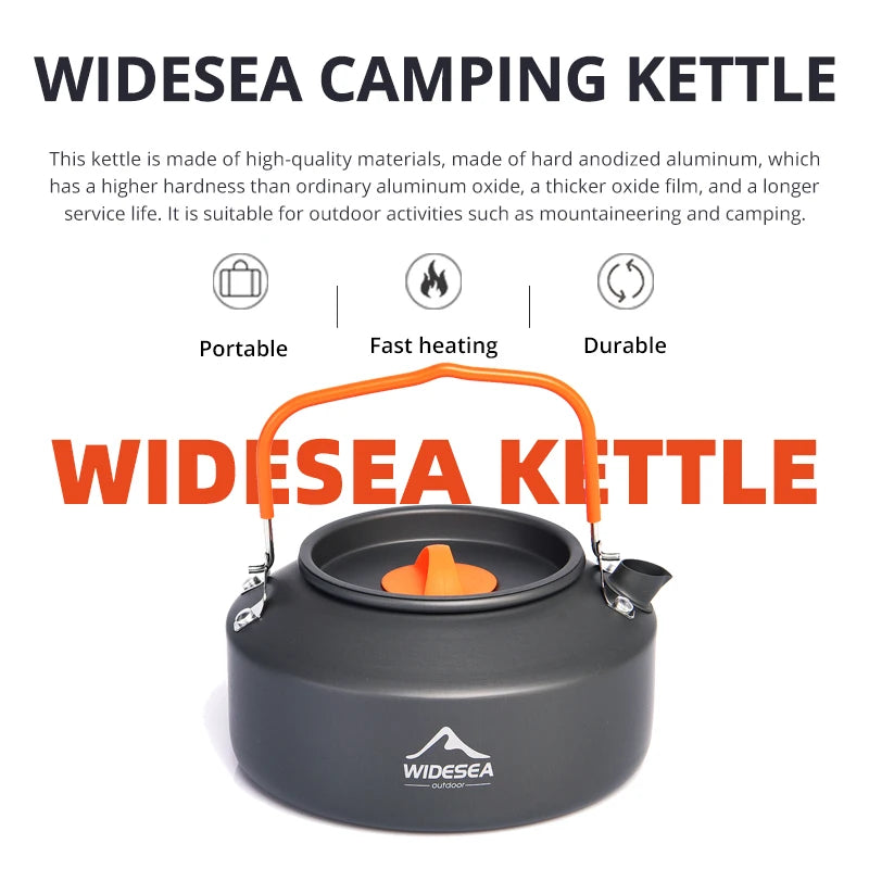 Widesea Outdoor Camping Cookware Set With Pots Kettle Cups