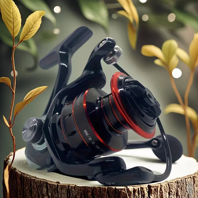 Rotating Fishing Reel With Gear Ratio And Multiple Ball Bearings