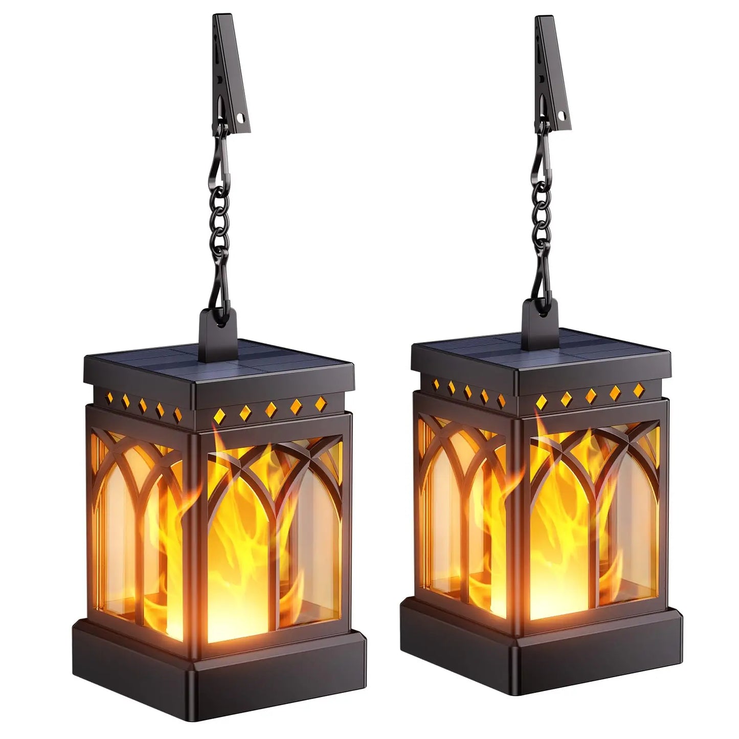 Solar Lanterns Outdoor Waterproof Two Modes Auto On Off LED Lanterns
