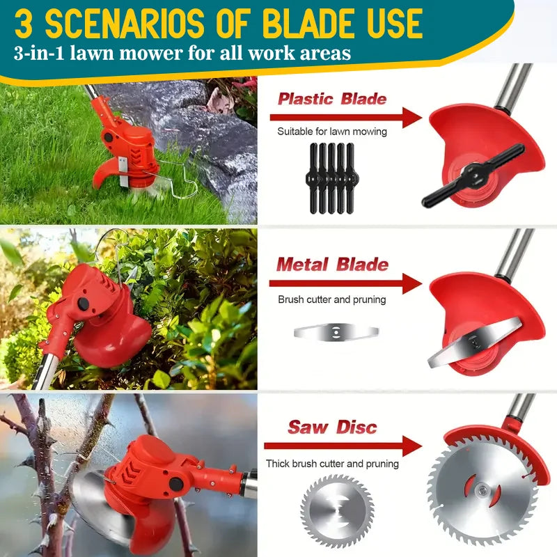 Cordless Lawn Mower And Garden Trimmer For Courtyards