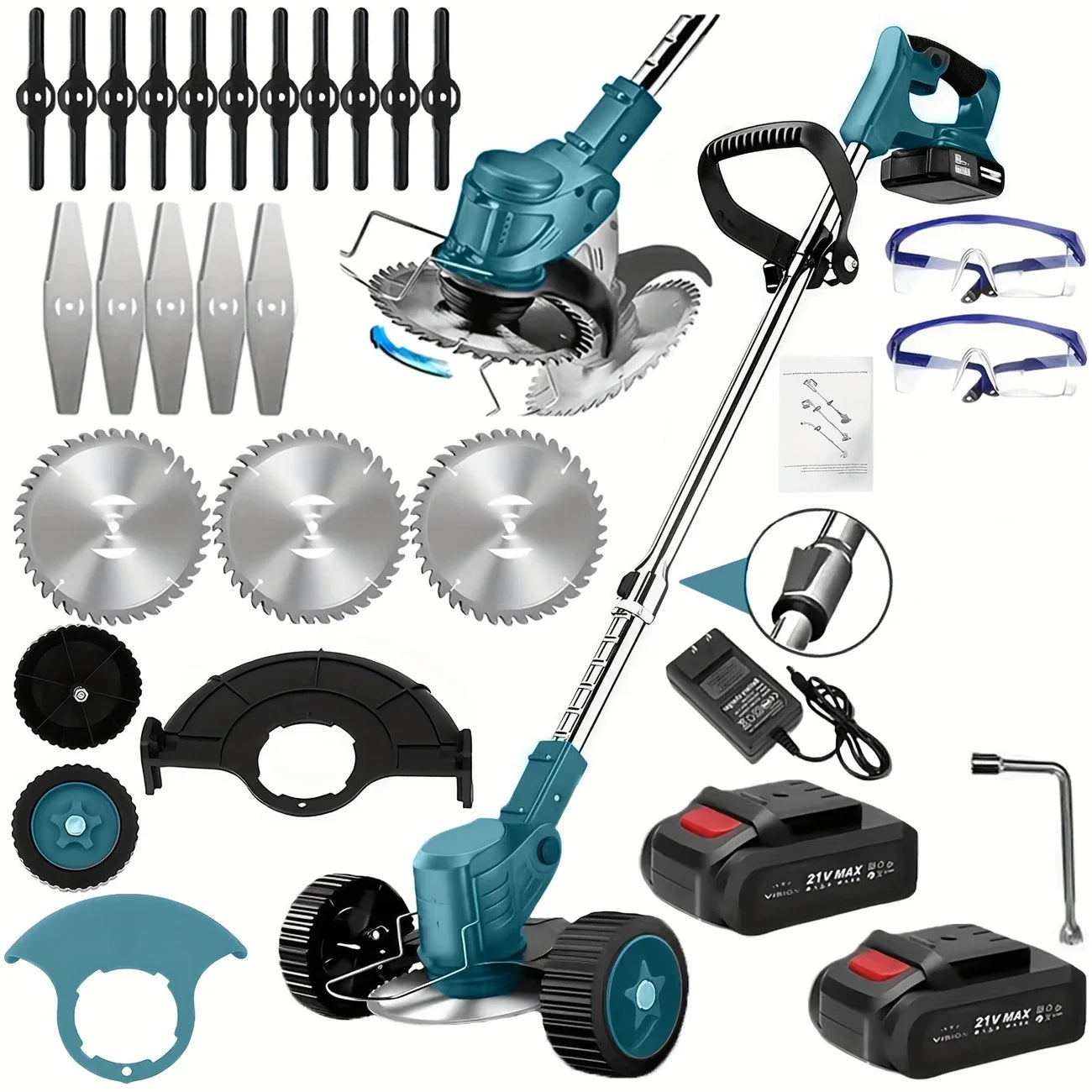 Cordless Lawn Trimmer With Edger Mower And Brush Cutter For Garden