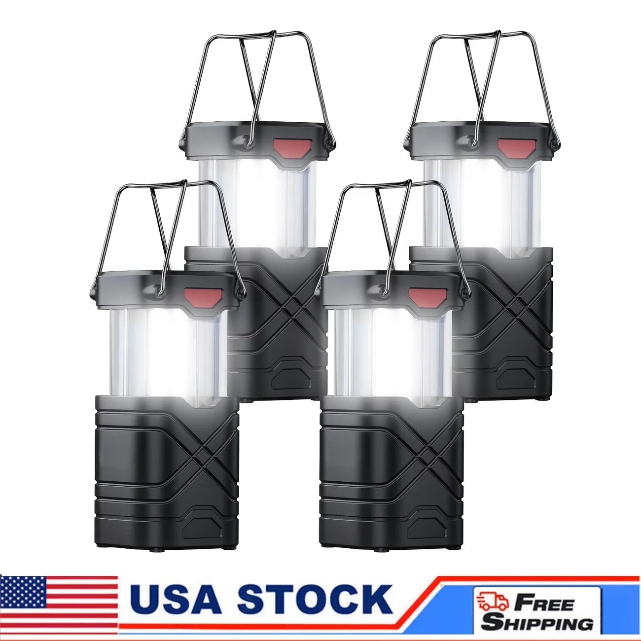Solar Camping Lantern Rechargeable LED With Flashlight USB C Powered