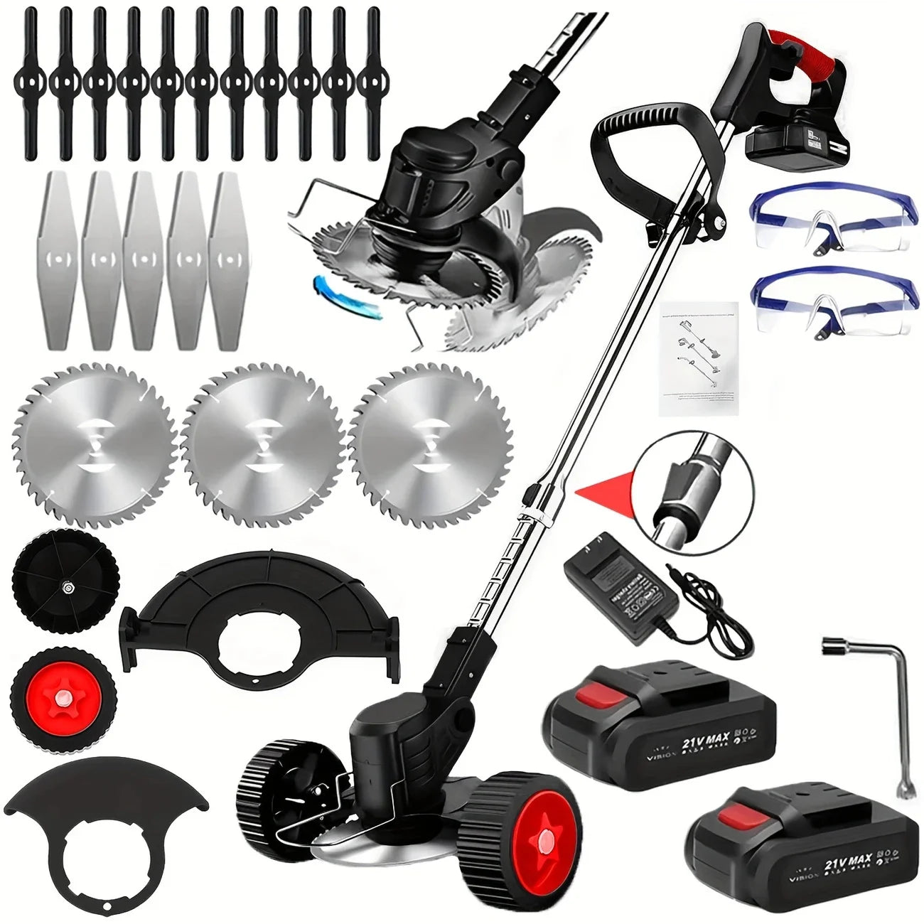 Cordless Lawn Trimmer With Edger Mower And Brush Cutter For Garden