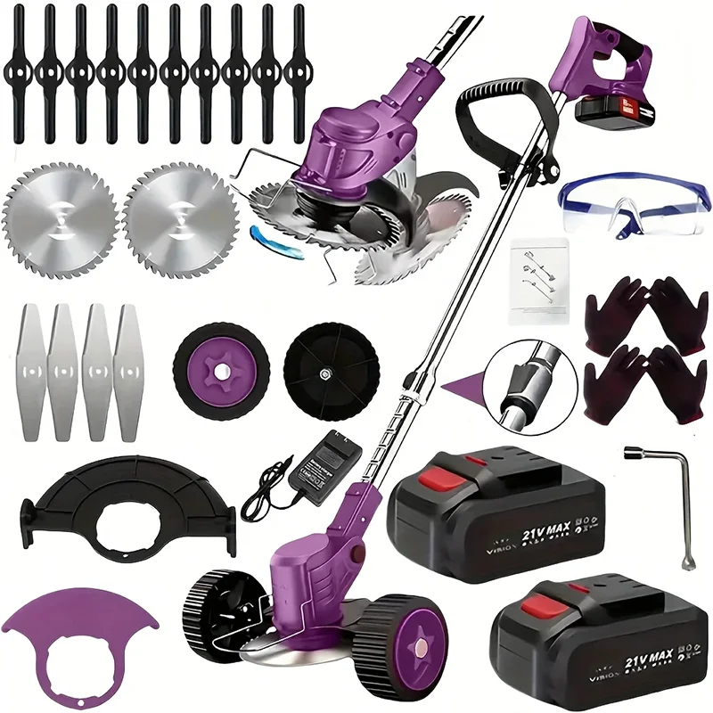 Cordless Lawn Trimmer With Edger Mower And Brush Cutter For Garden