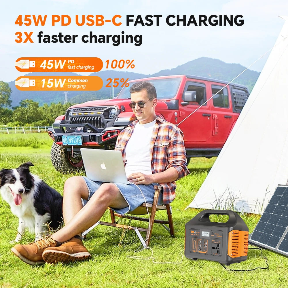 GaiaRay Portable Solar Generator 460.8Wh LiFePO4 Battery Power Station 110V