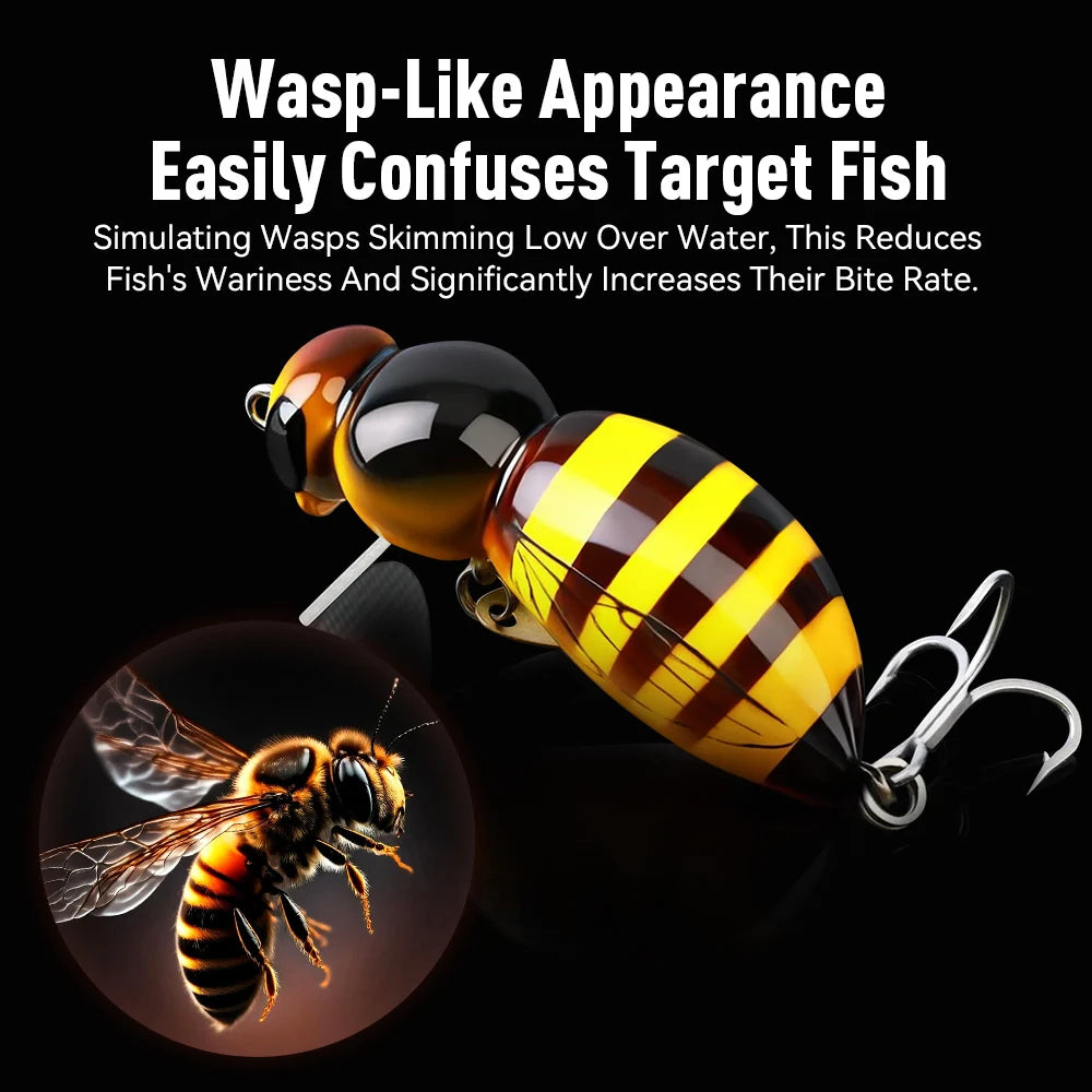 Kingdom Wasp Minnow Lure Floating Wobblers With Spinner