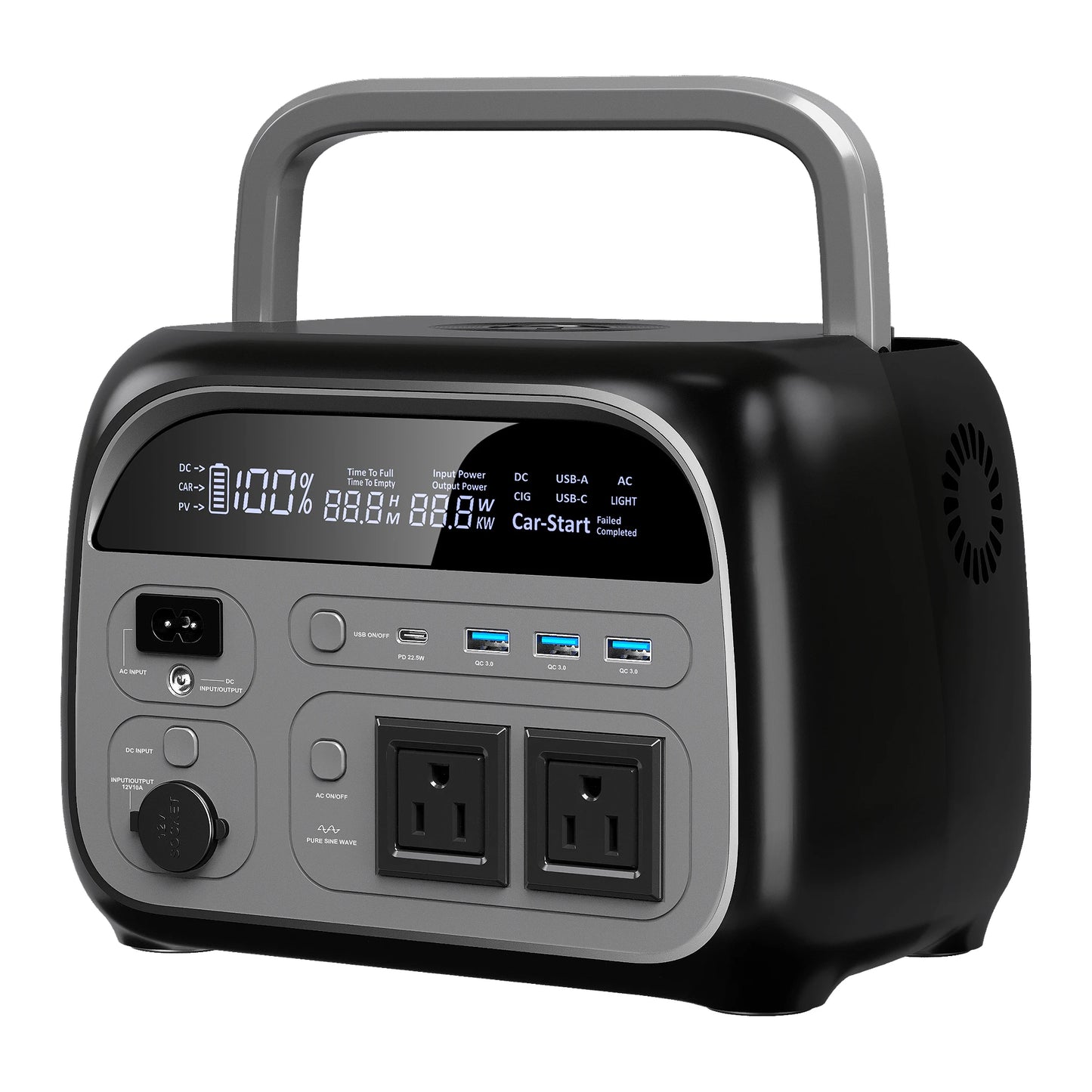 CTOLITY 2400W Portable Power Station With LED Light
