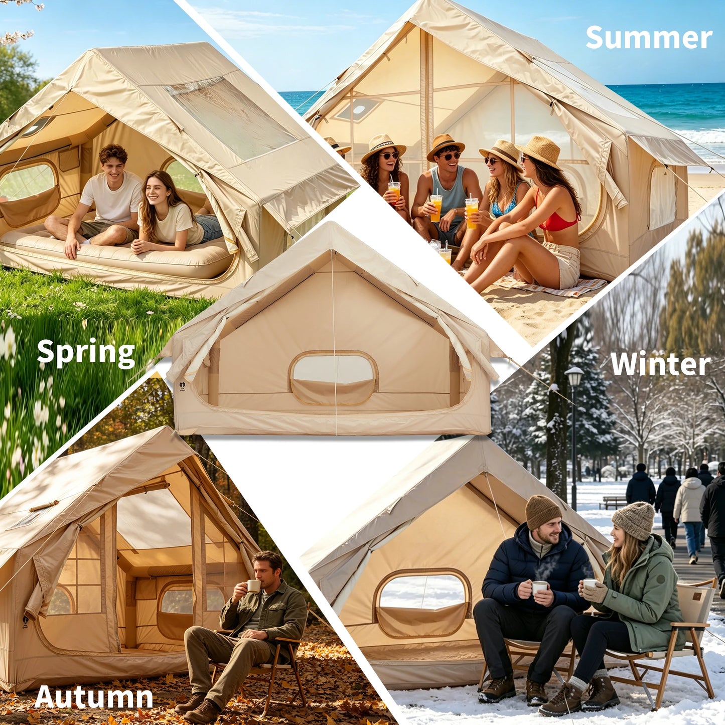 Spacious Waterproof Inflatable Camping Tent Easy Setup Outdoor Use