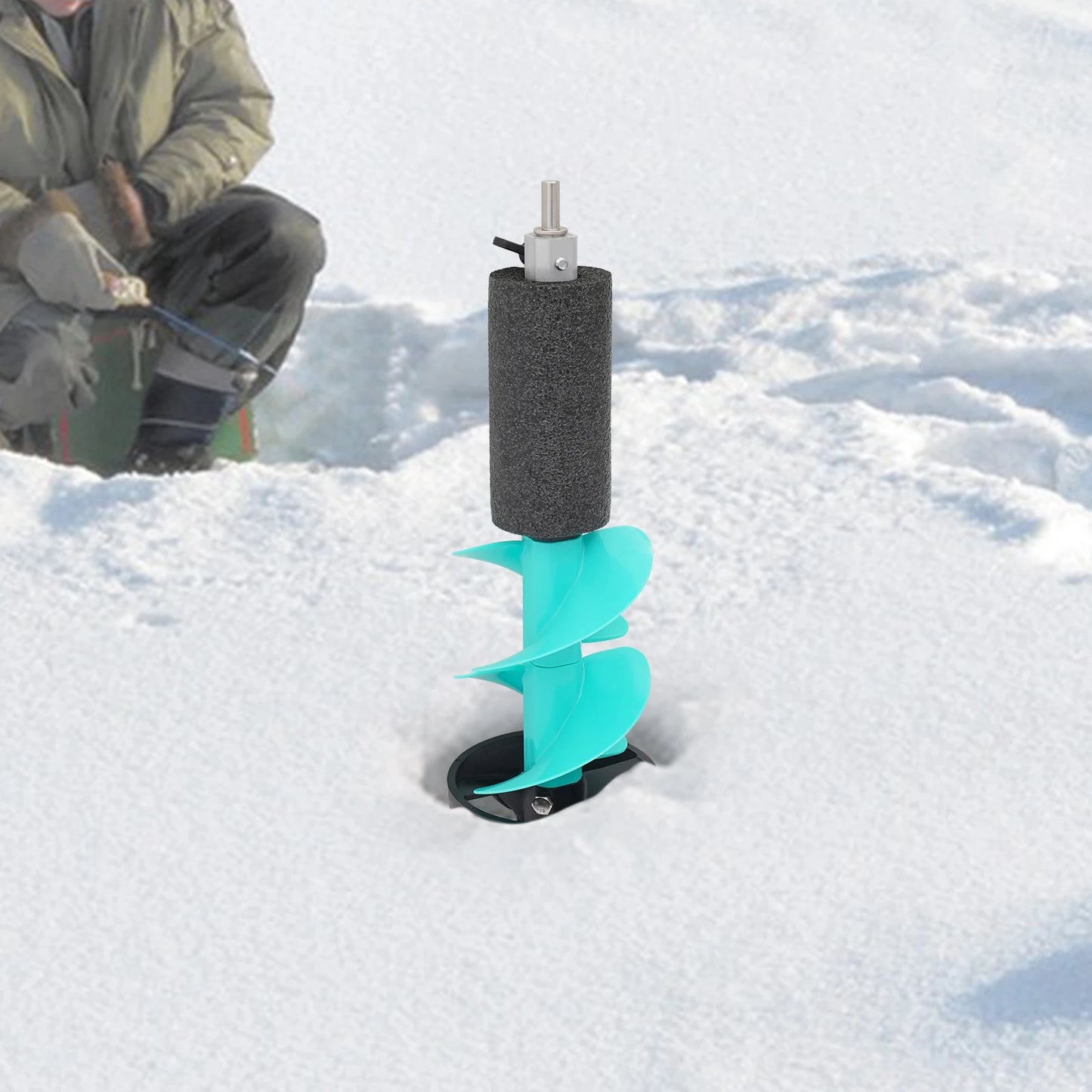 Floating Ice Drill Auger With Stainless Steel Blades And Protective Cover