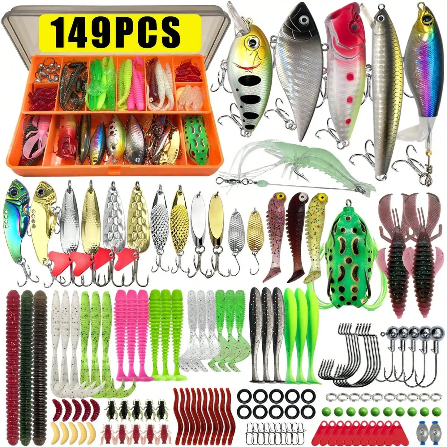 Mixed Fishing Lure Set With Tackle Box For Outdoor Angling