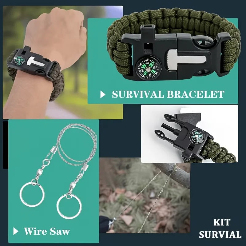 Multifunctional Tool Backpack Survival Kit With MOLLE Pouches For Outdoors
