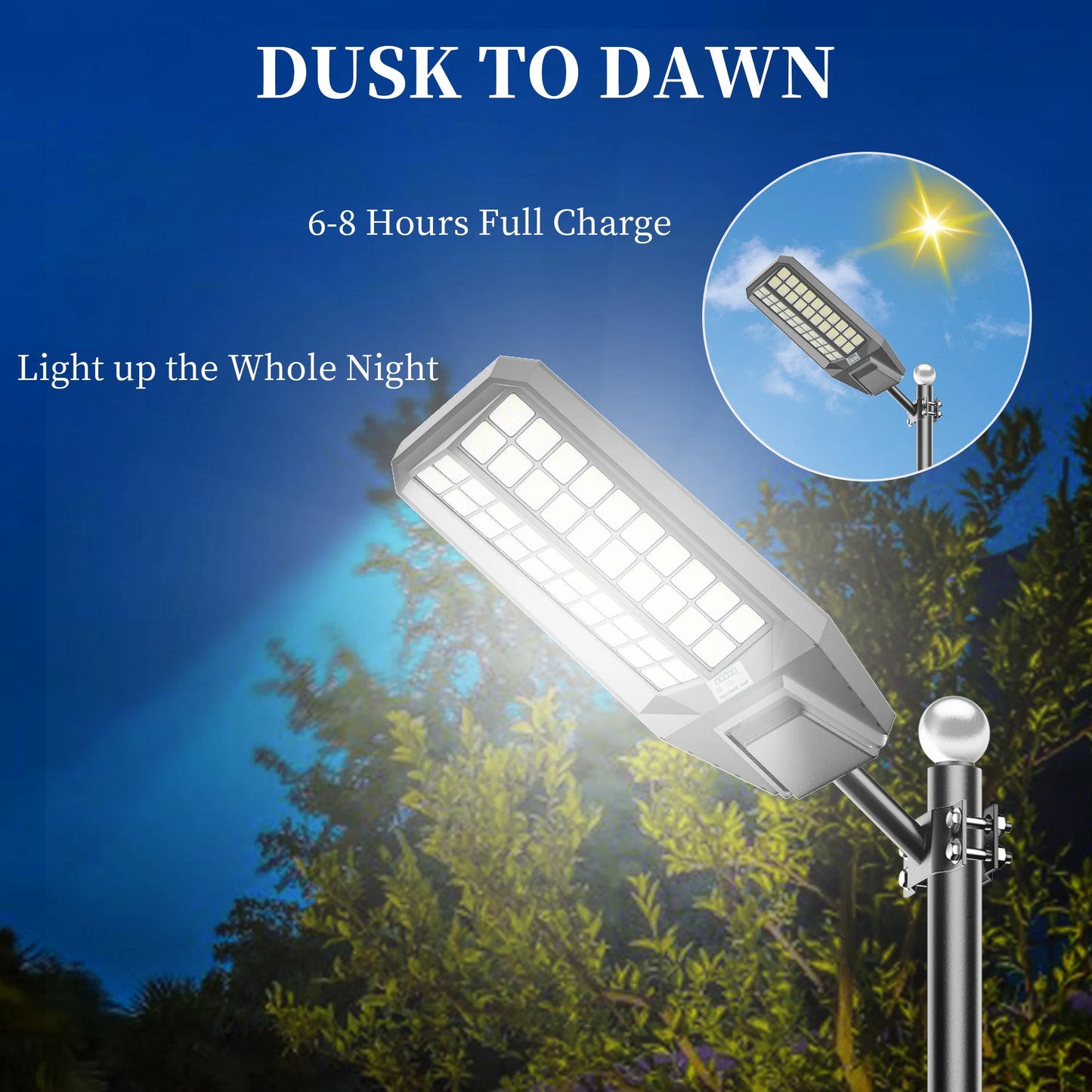 9000W Solar LED Flood Light With Motion Sensor and Remote, Waterproof