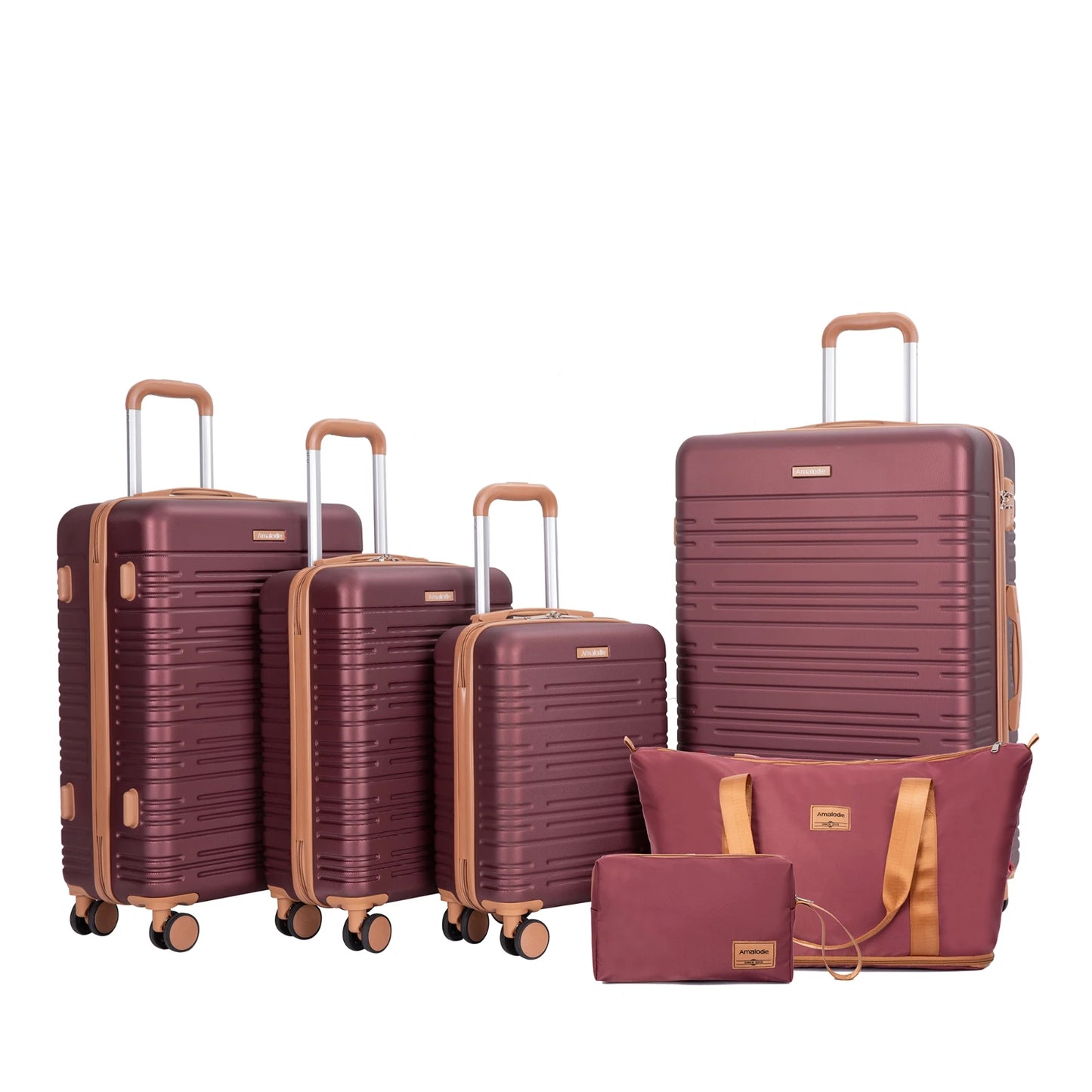 TRIPCOMP 6-Piece Luggage Set With Spinner Wheels And TSA Lock