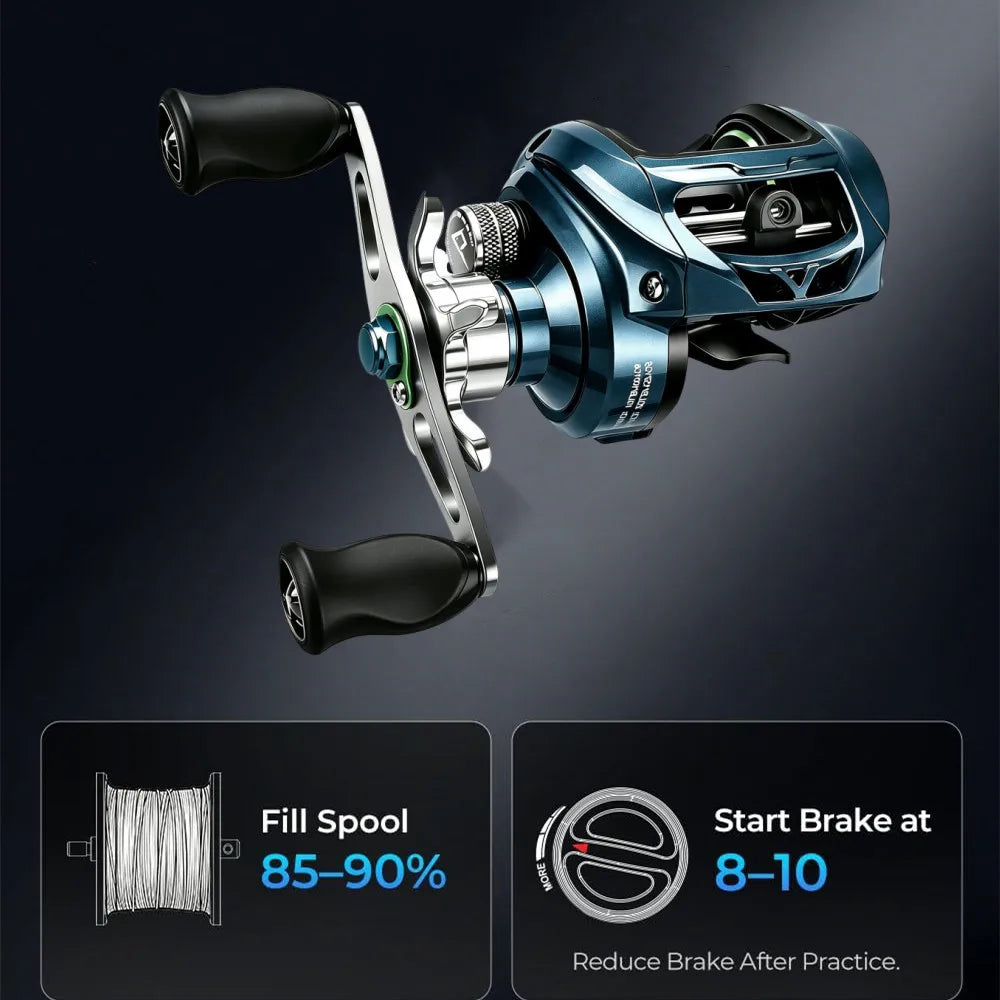 Ultra Light Baitcasting Reel Compact Low Profile Magnetic Brake For Bass