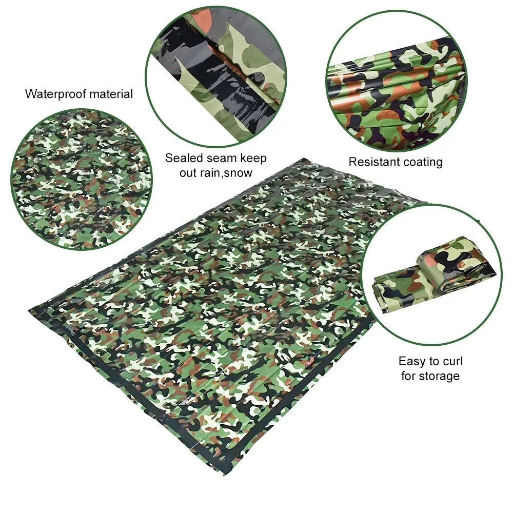 Camouflage Waterproof Emergency Sleeping Bag For Outdoor Survival