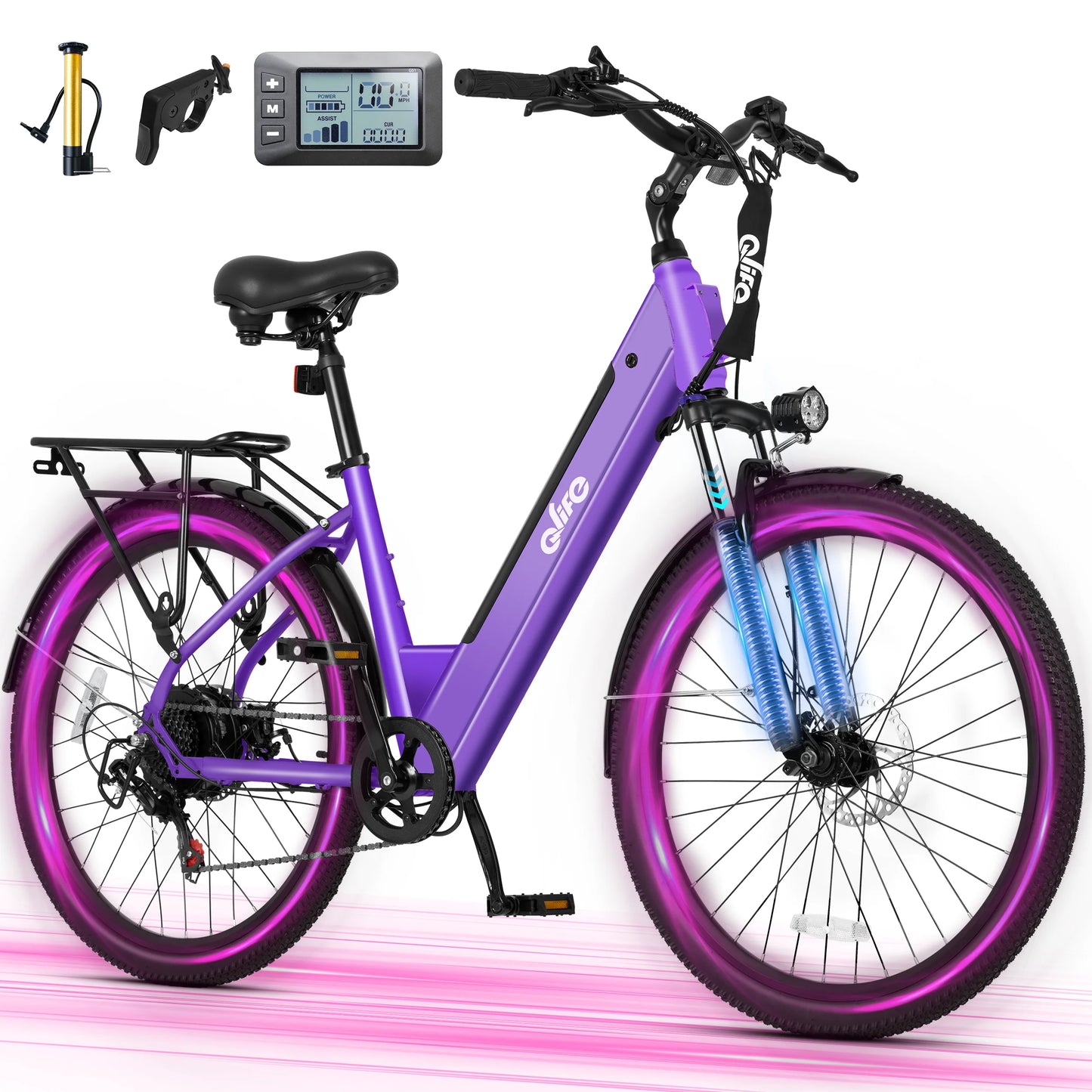 Qlife Cityone 2.0 Electric Bike For Adults With Front Suspension
