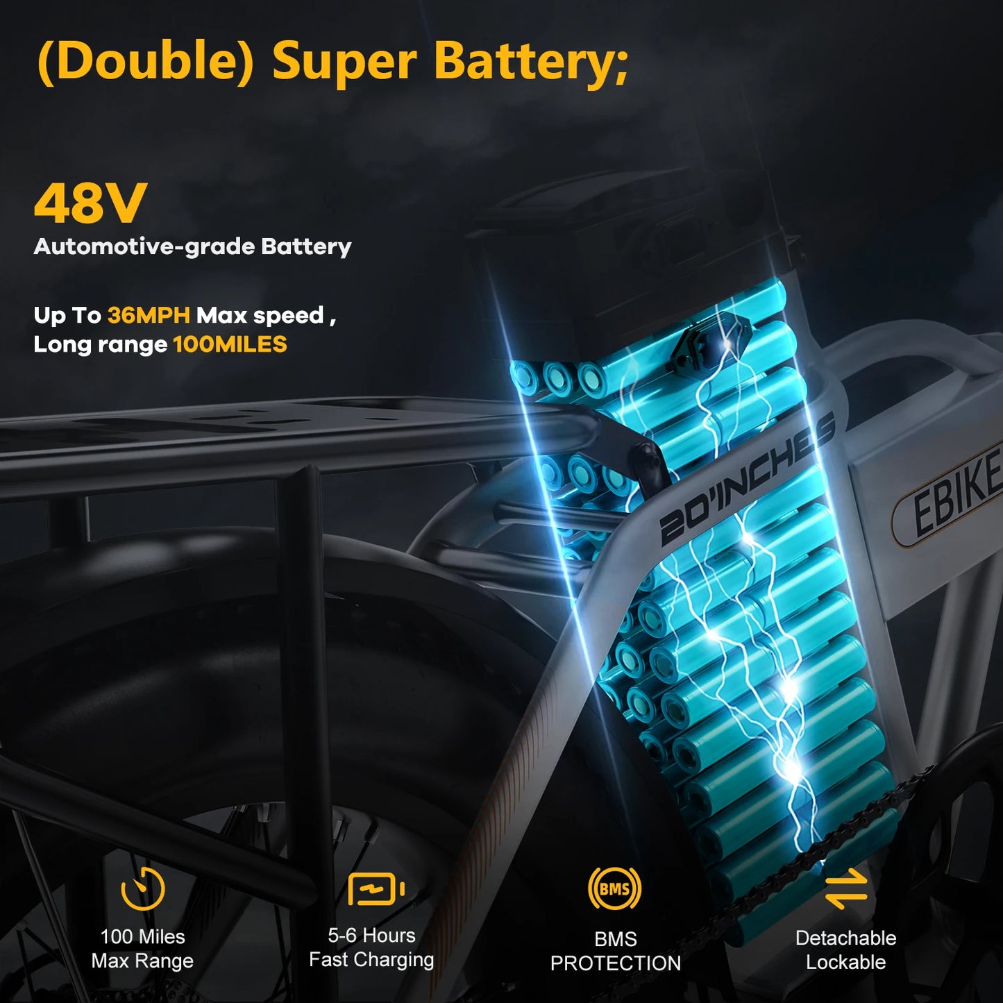 CYBERVELO Mars700 1000W Peak Electric Bike Removable Battery Foldable