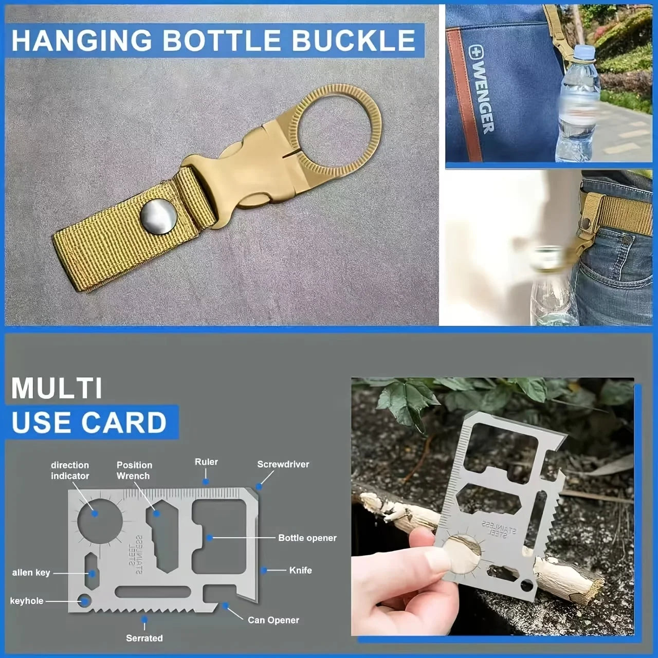 Men's Survival Kit Emergency Gear for Outdoor Camping and Hiking