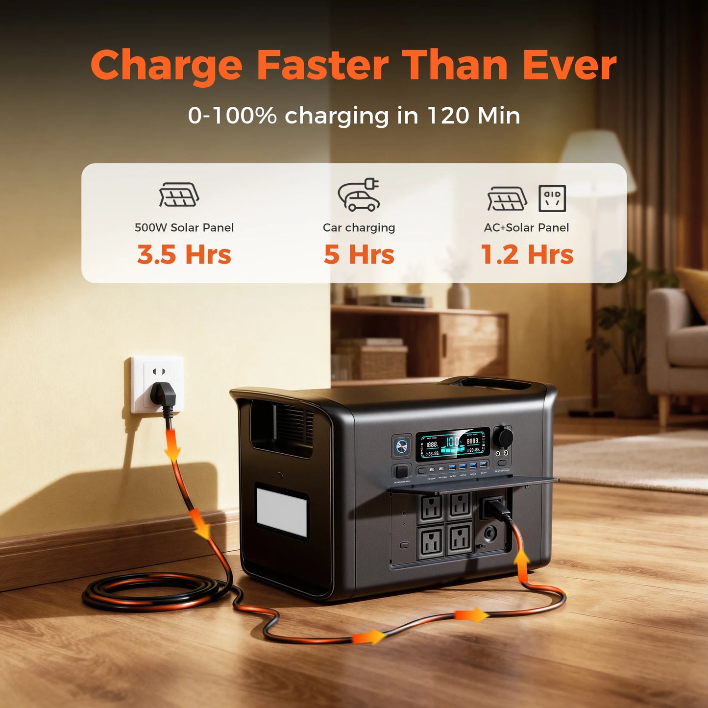 CTOLITY 2400W Portable Power Station With LED Light