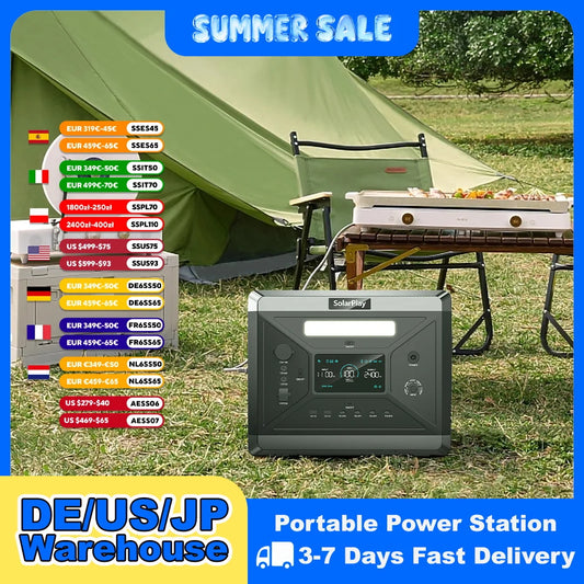 SOLARPLAY Q2501 Portable Power Station 2160Wh LiFePO4 Battery 2400W AC