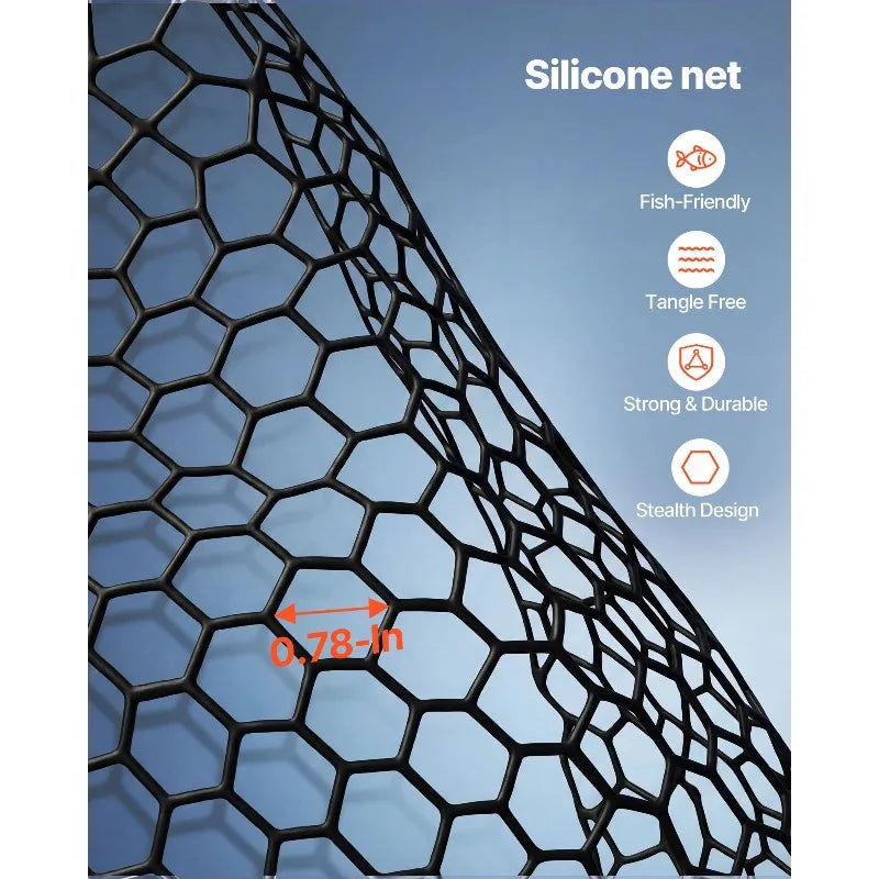 Foldable Landing Net With Telescopic Handle And Aluminum Frame