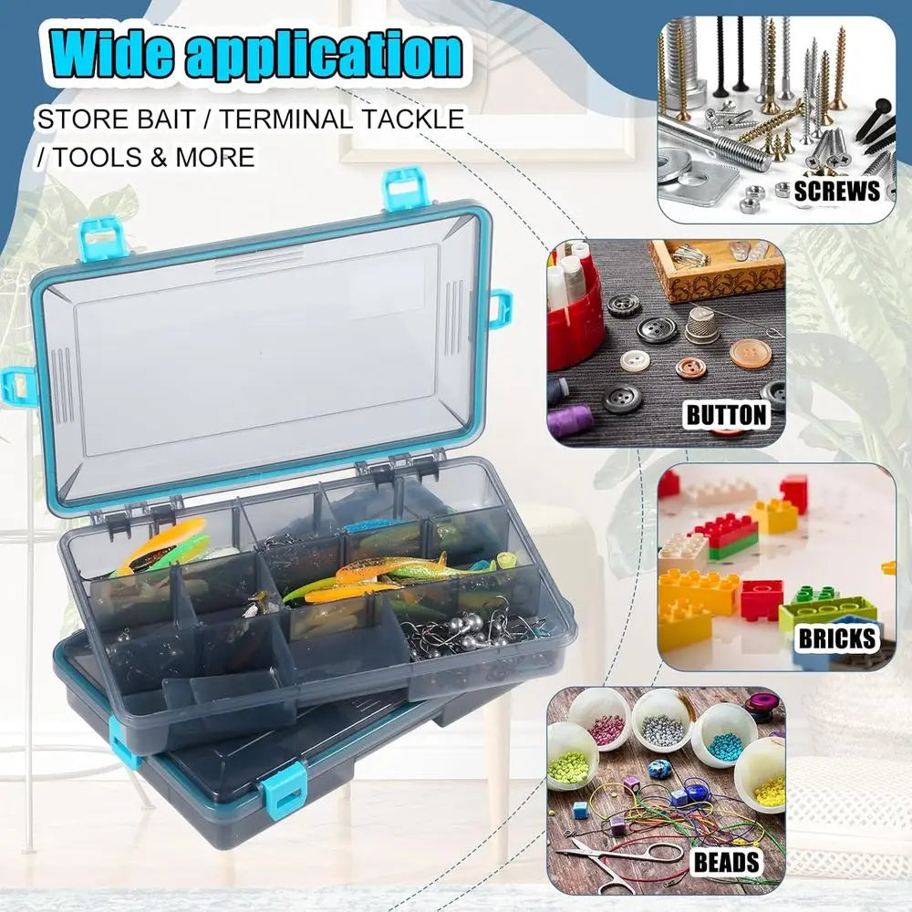 Waterproof Tackle Boxes With 3600 And 3700 Removable Dividers For Fishing