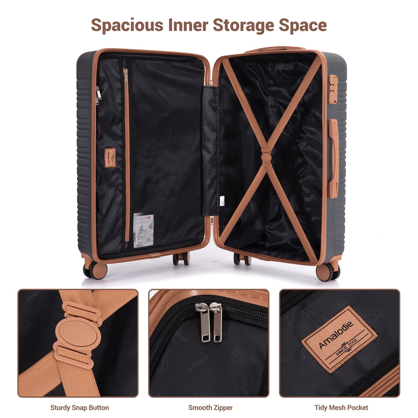 TRIPCOMP 6-Piece Luggage Set With Spinner Wheels And TSA Lock
