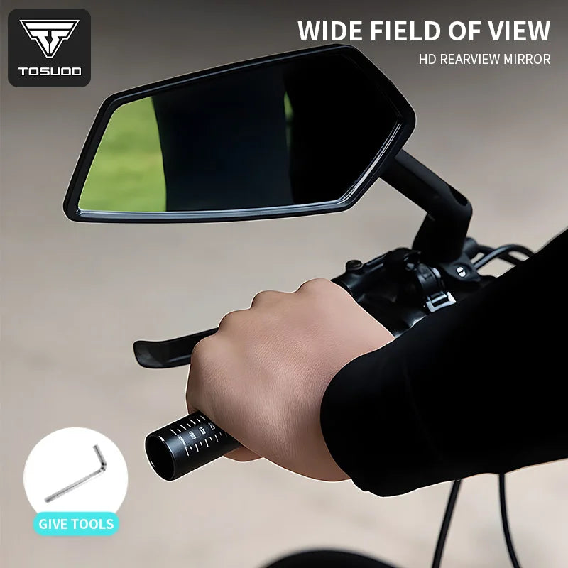 TOSUOD Bicycle Rearview Mirror 360 Rotatable Telescopic For Mountain Bike