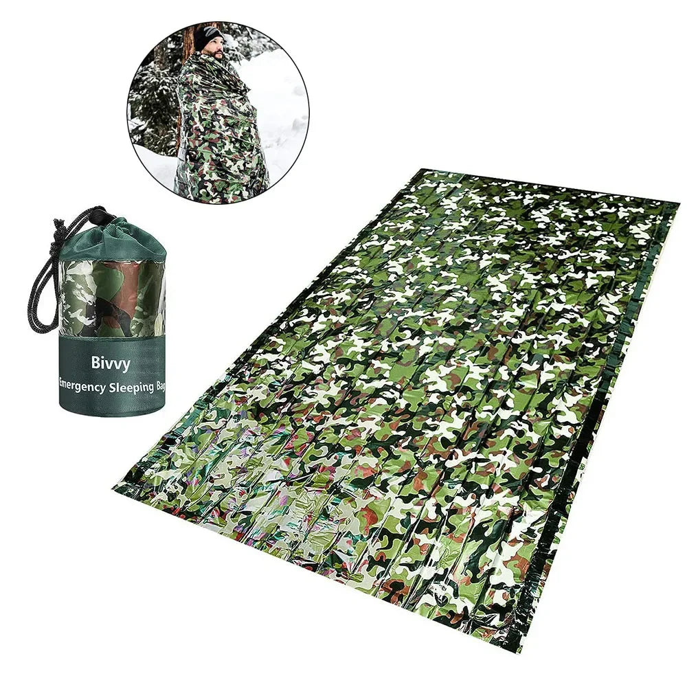 Camouflage Waterproof Emergency Sleeping Bag For Outdoor Survival