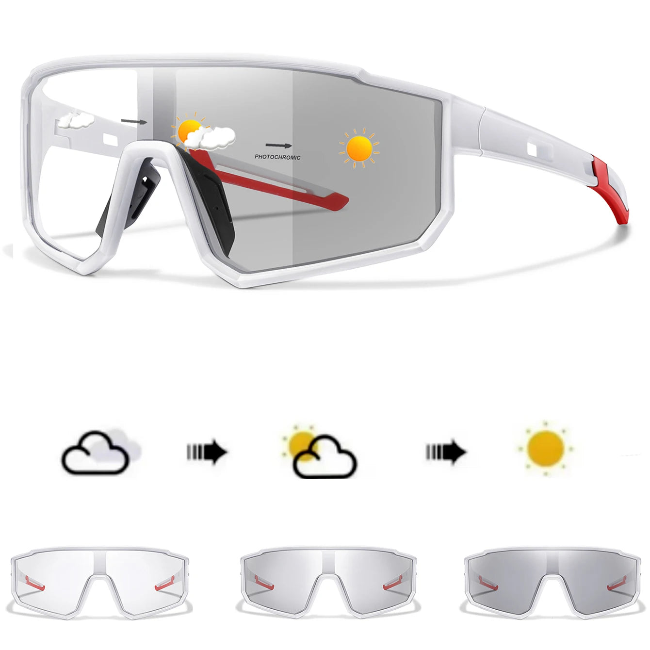 Photochromic Cycling Sunglasses Unisex For MTB Running And Fishing