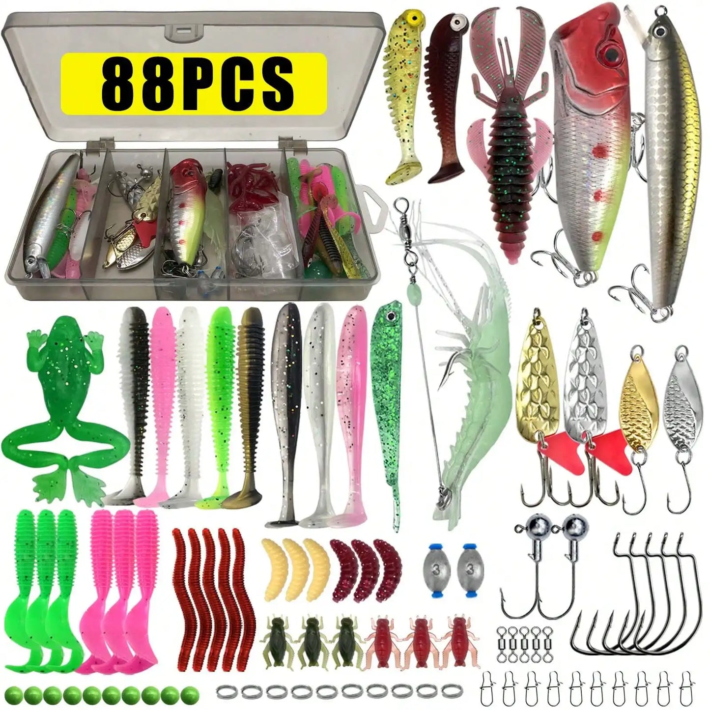 Mixed Fishing Lure Set With Tackle Box For Outdoor Angling