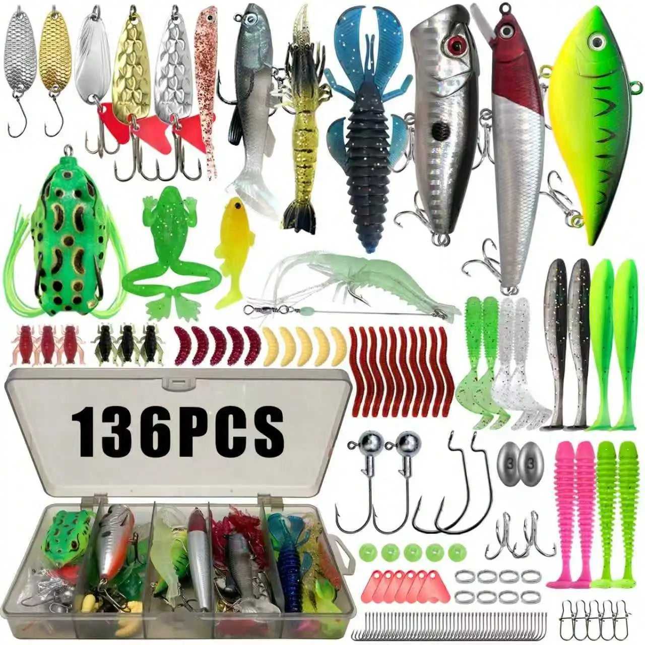 Multi Bait Fishing Tackle Set For Trout Perch Bass