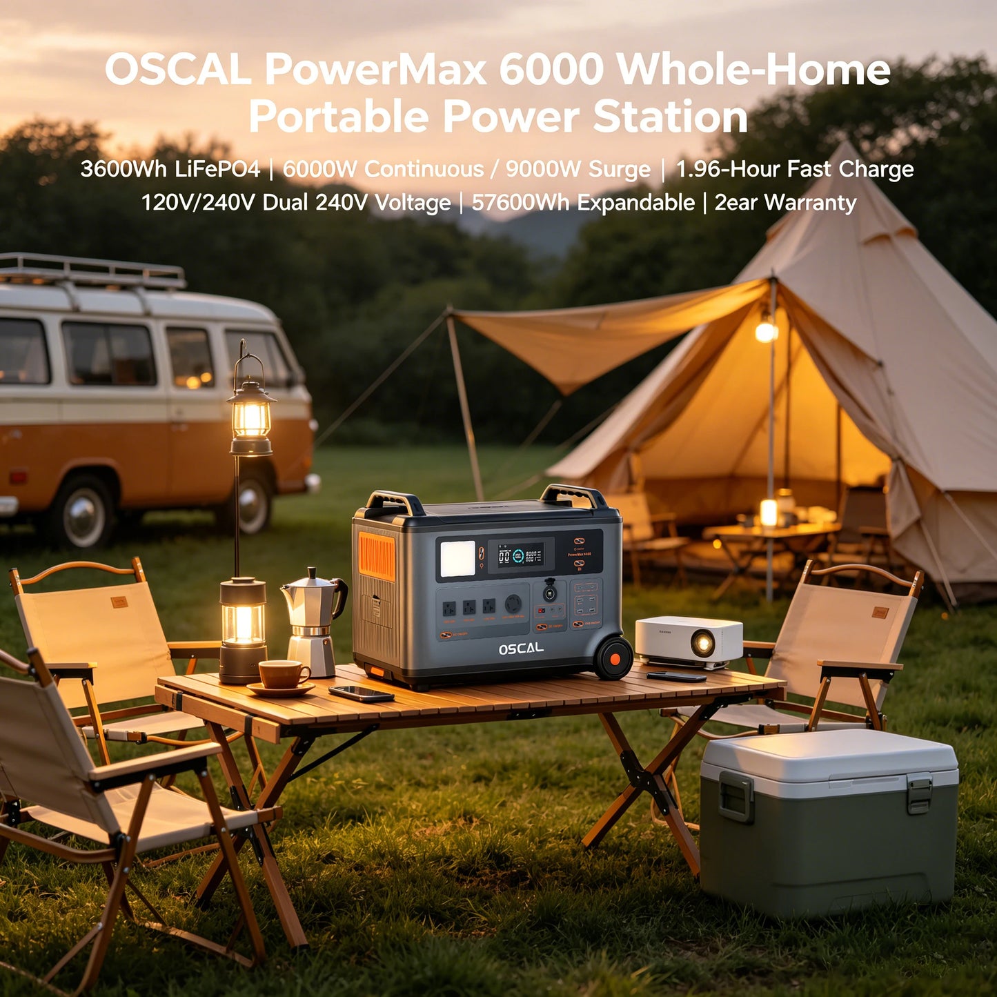 OSCAL PowerMax 6000 Home Power Station LiFePO4 Battery