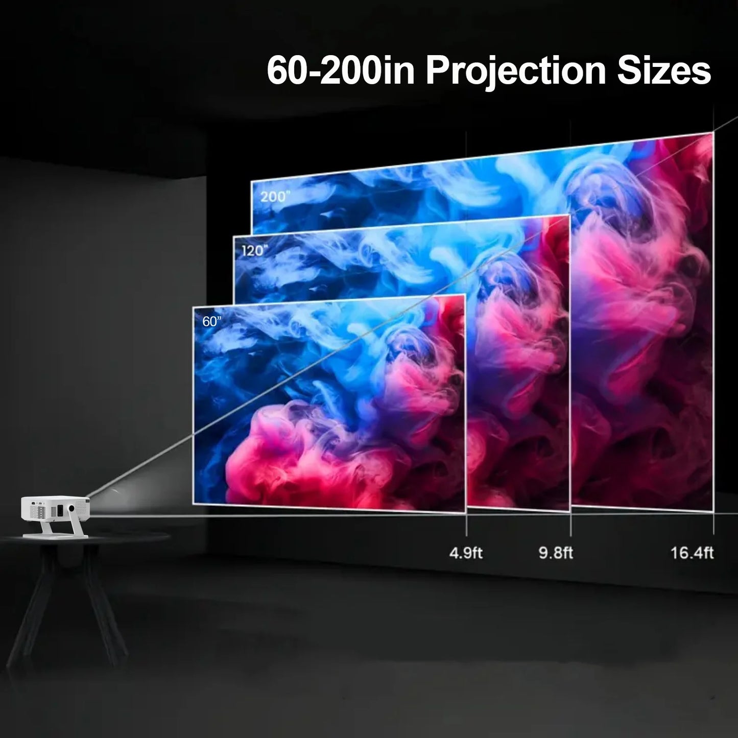 Xnano Android Smart Projector With HDMI USB Wireless Home Cinema