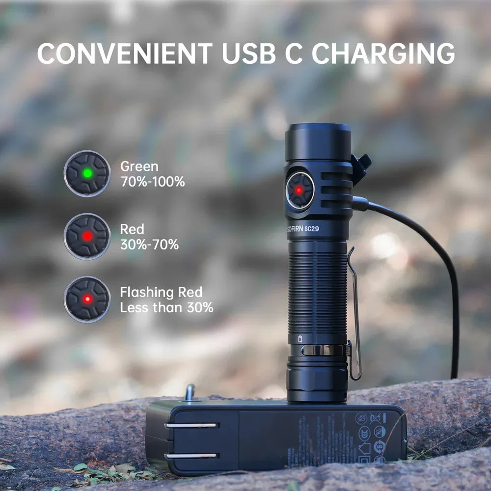 Sofirn SC29 3000 Lumen Rechargeable EDC Flashlight XHP50B