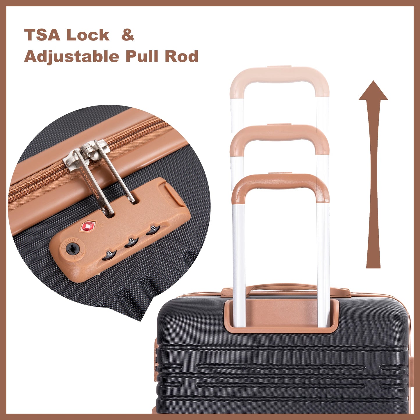 TRIPCOMP 6-Piece Luggage Set With Spinner Wheels And TSA Lock