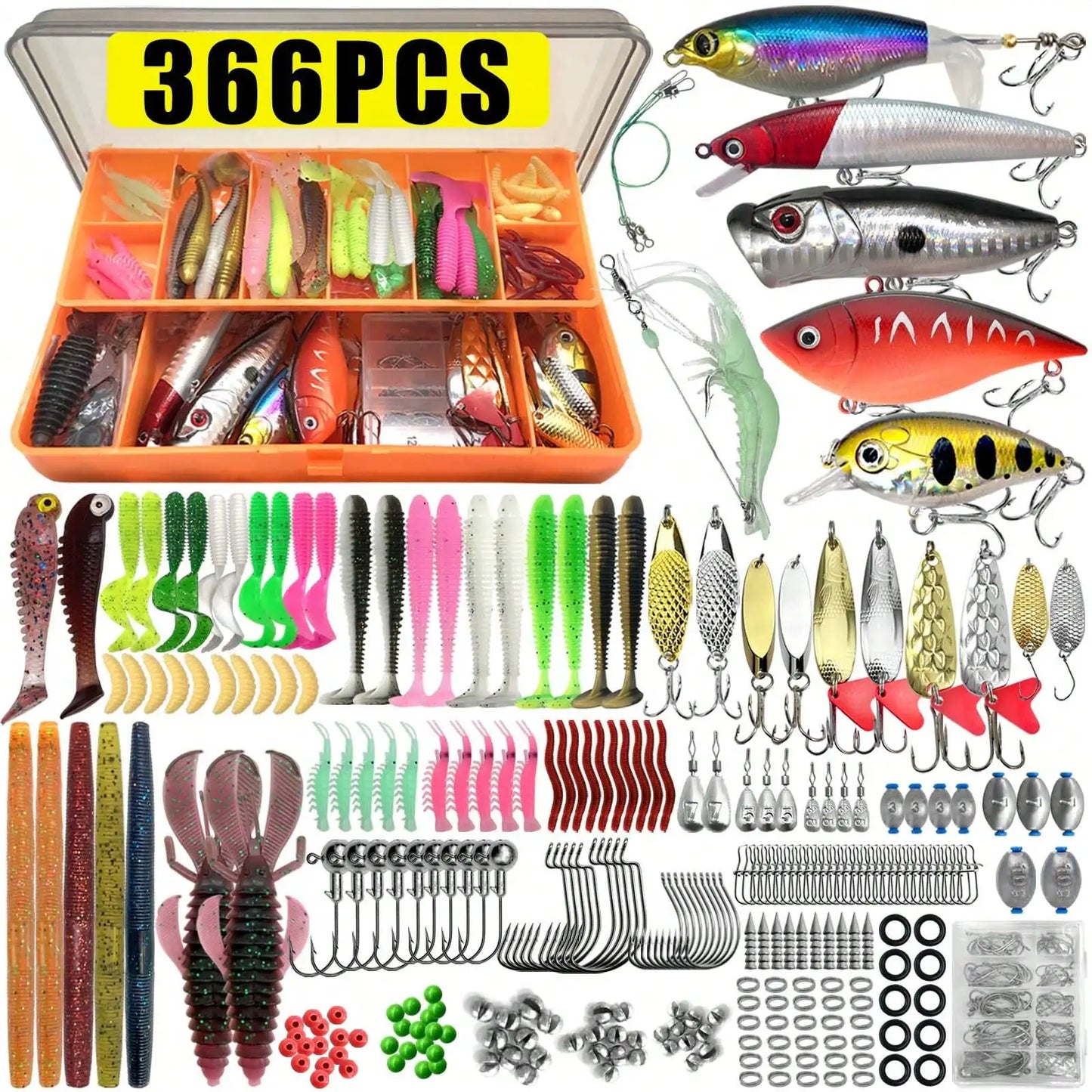 Mixed Fishing Lure Set With Tackle Box For Outdoor Angling