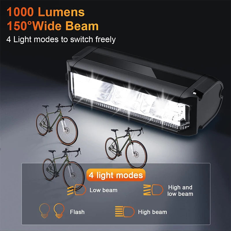 Front Bicycle Light USB Rechargeable With 4 Modes Waterproof