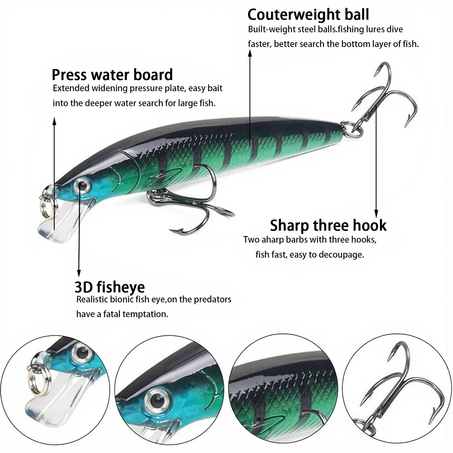 Minnow Hard Lures Set for Freshwater and Saltwater Fishing
