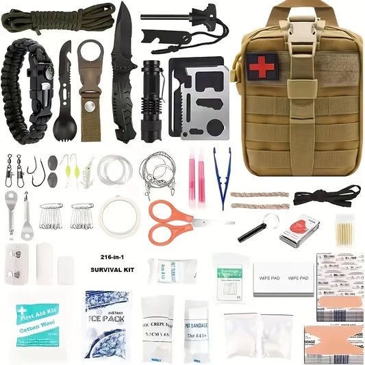 Multifunctional Tool Backpack Survival Kit With MOLLE Pouches For Outdoors