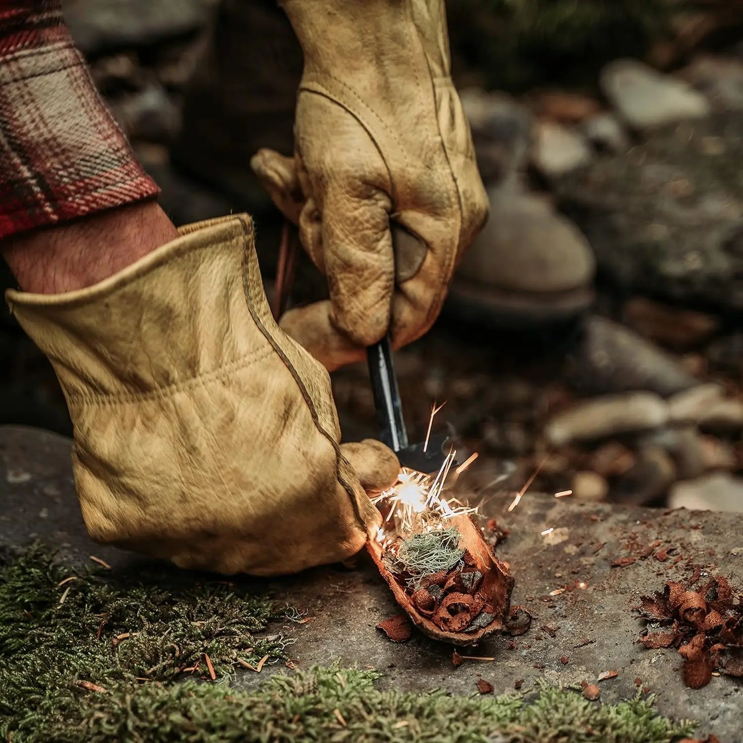 Iron Magnesium Survival Ignition Kit With Rod And Igniter For Camping