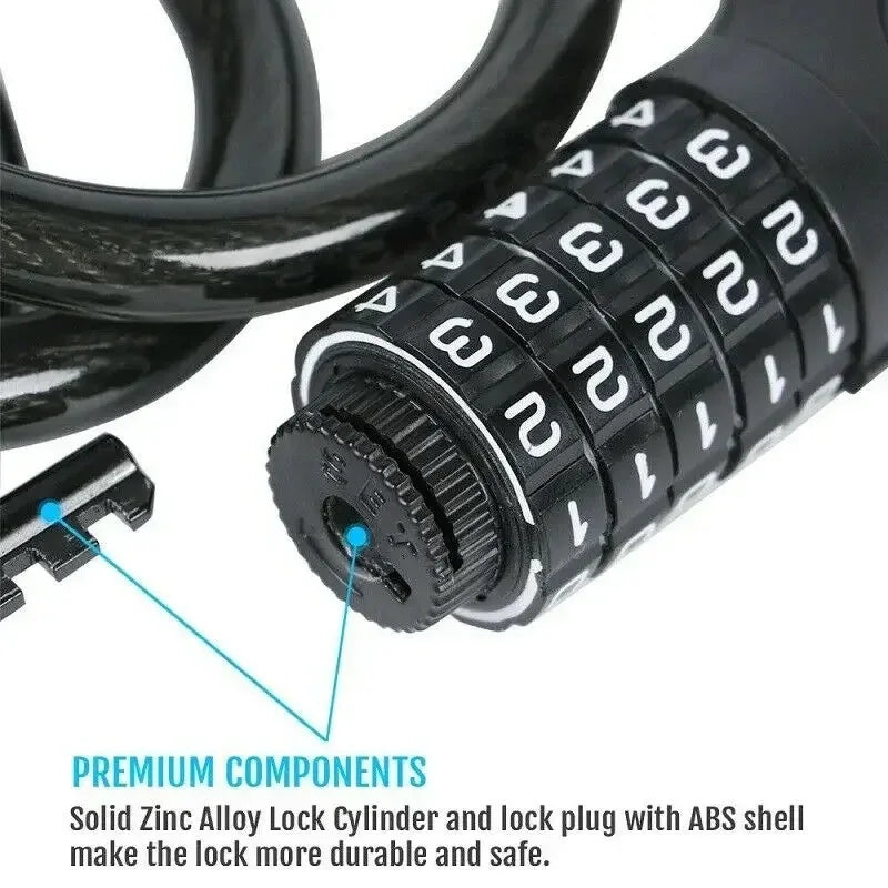 Freego 5 Digit Combination Bicycle Lock For Enhanced Security