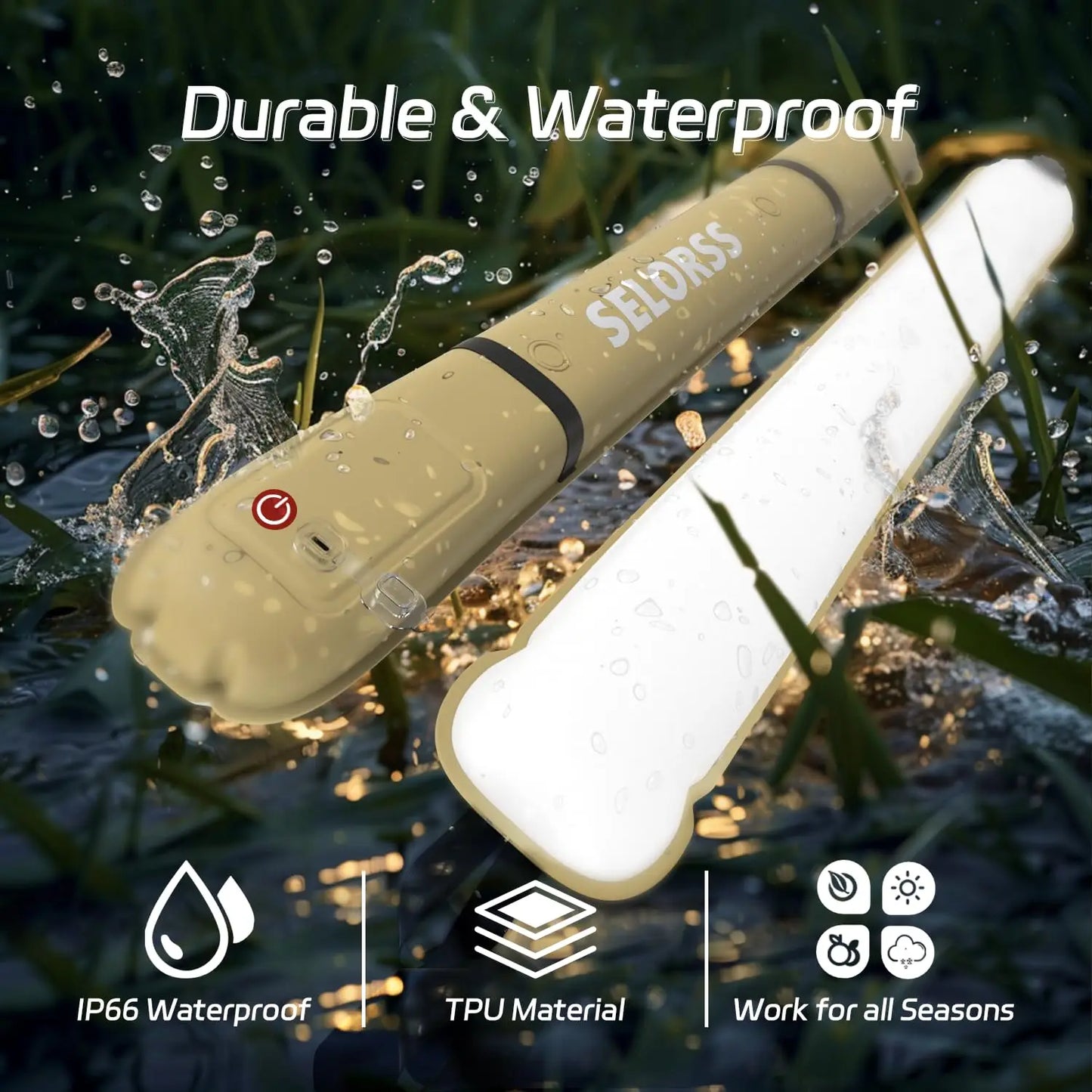 Rechargeable Portable Camping Light Waterproof 2000 mAh Spotlight