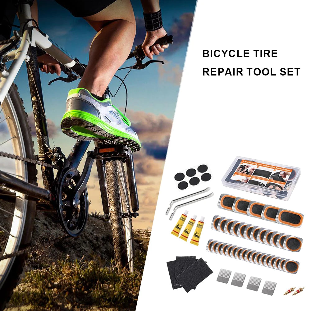 Bike Tire Repair Kit With Vulcanizing Glue Patches For Tubes